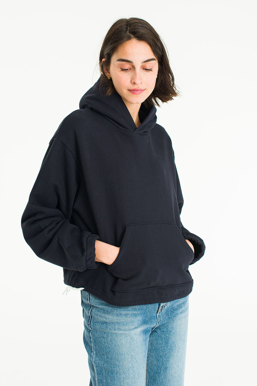 String Hem Hoodie, Navy