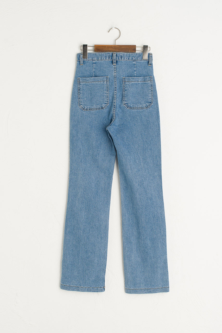 mid blue high waisted jeans