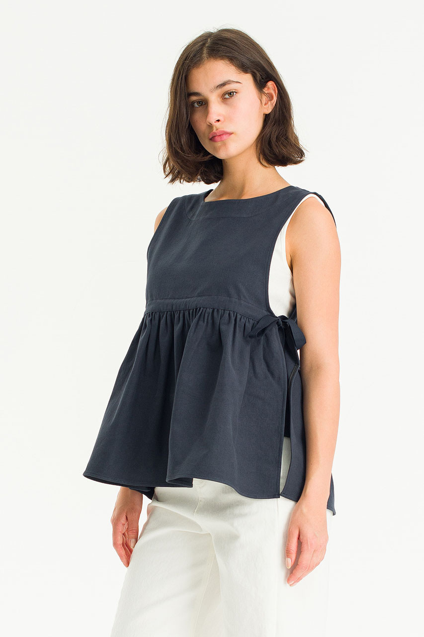 Faye Ribboned Vest, Navy