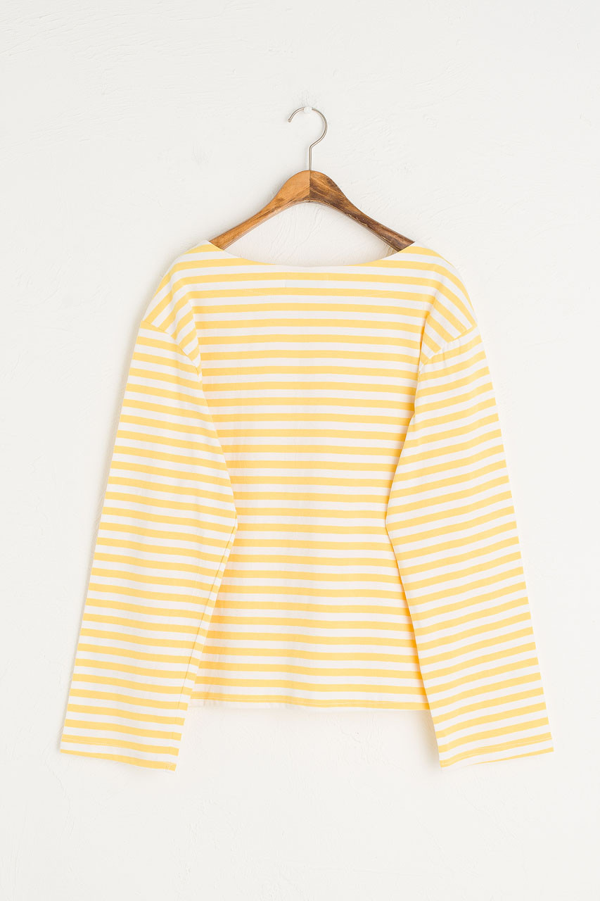 Loose Fit Stripe Tee, Ivory/Lemon