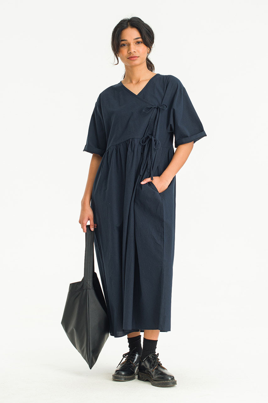 Faye Ribbon Dress, Navy