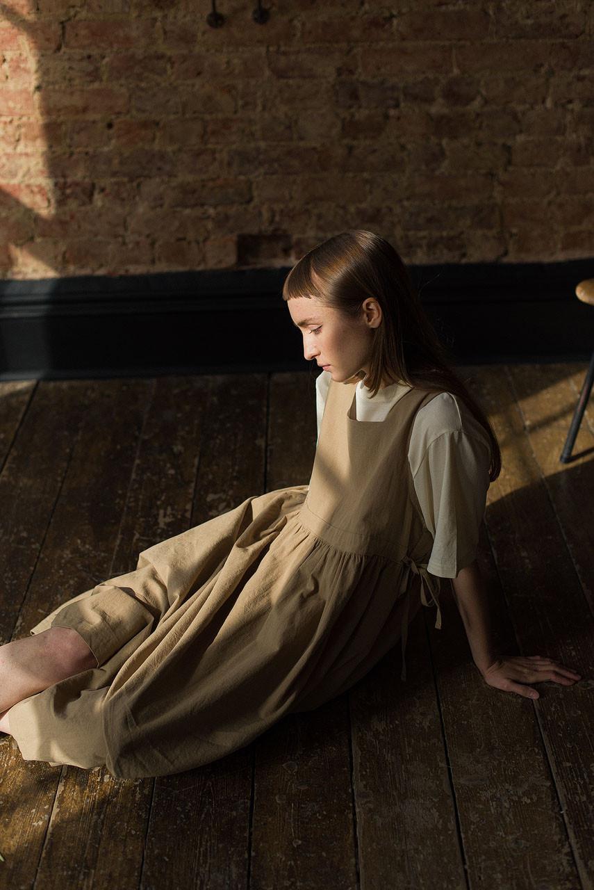 ワンピース and mary Tilda ribbon dress beige ANDMARY】Tilda ribbon dress