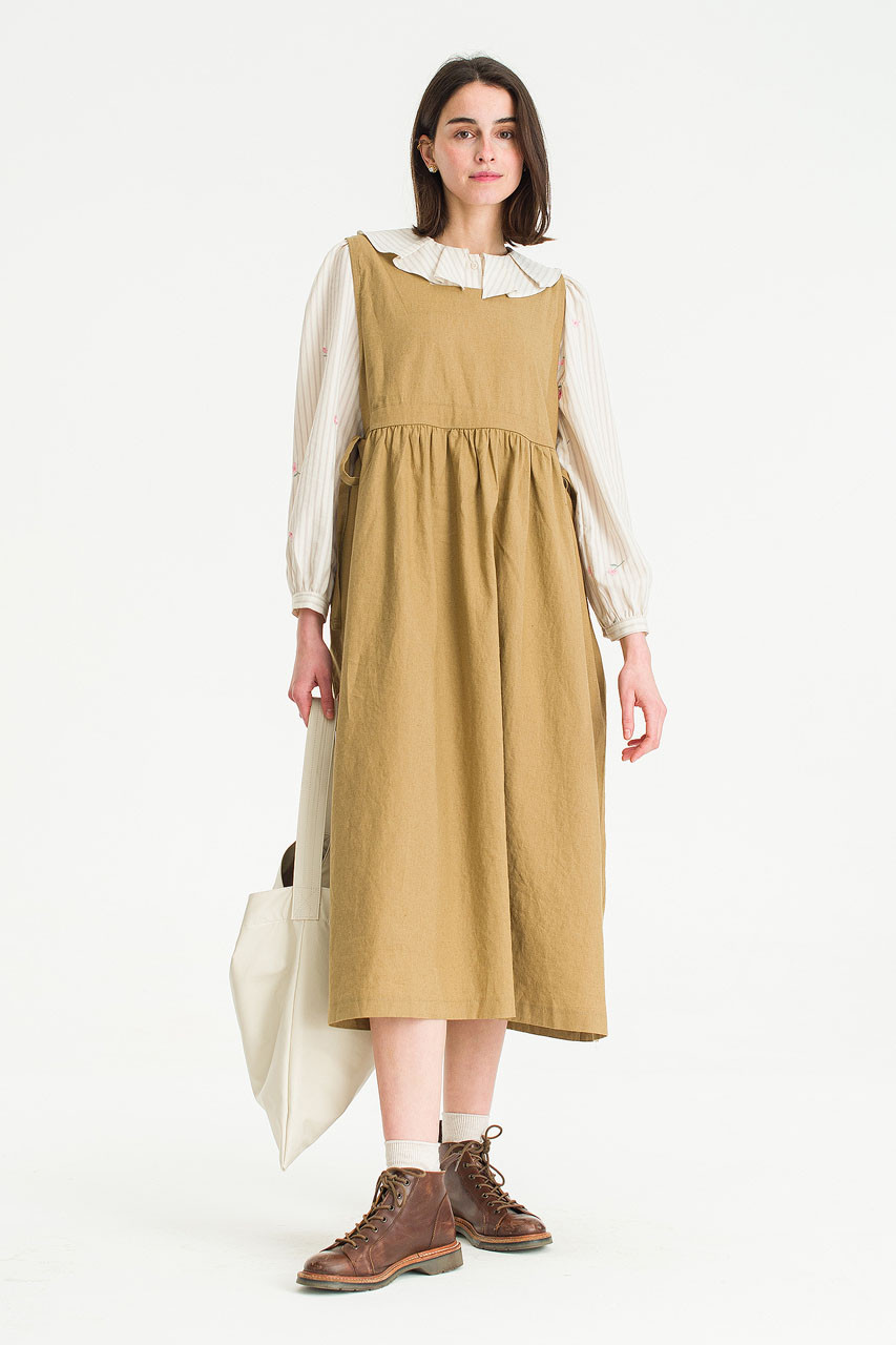 Martha Twin Ribbon Dress, Beige