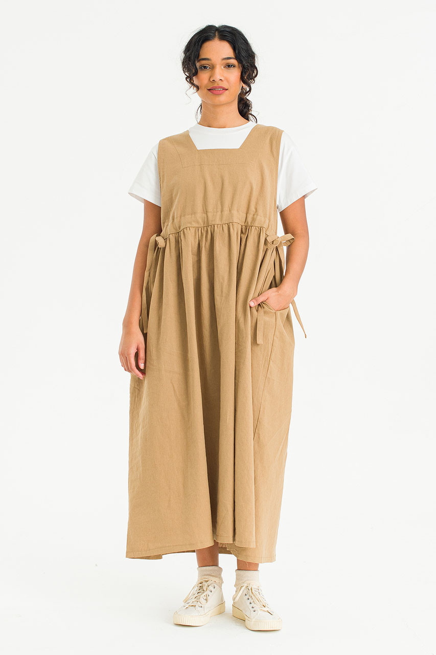 Martha Twin Ribbon Dress, Beige