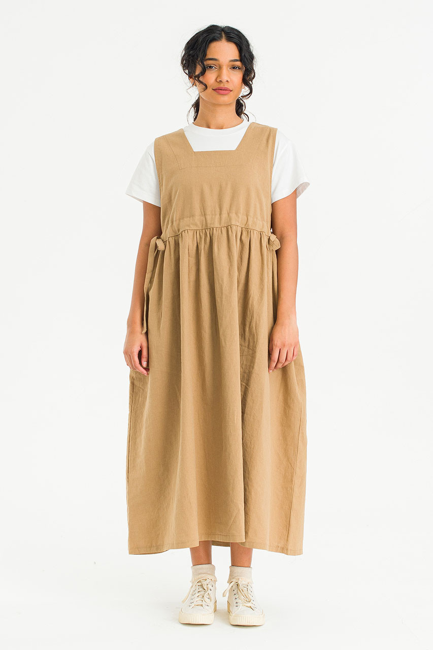 Martha Twin Ribbon Dress, Beige