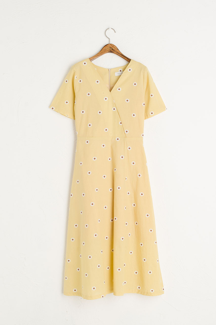 Daisy Wrap Dress, Mustard
