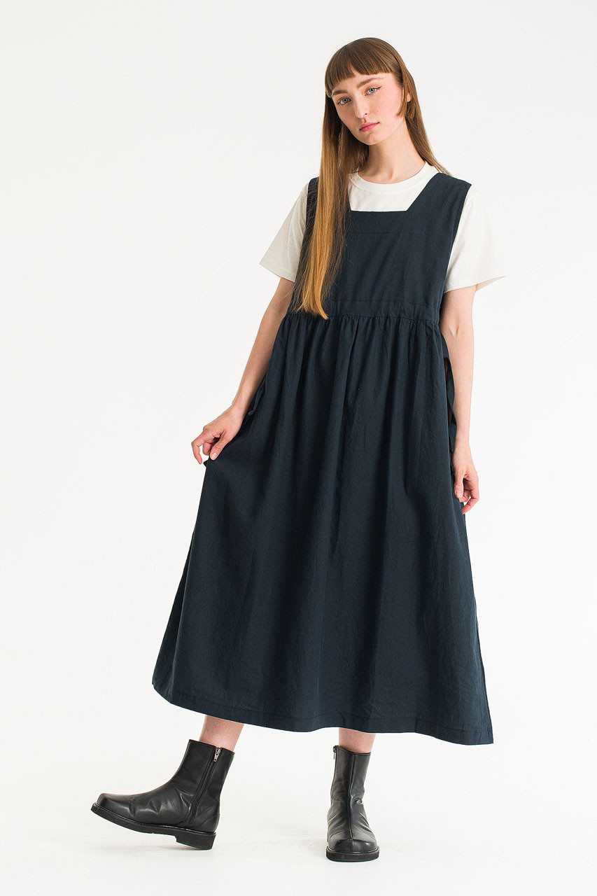 Martha Twin Ribbon Dress, Navy