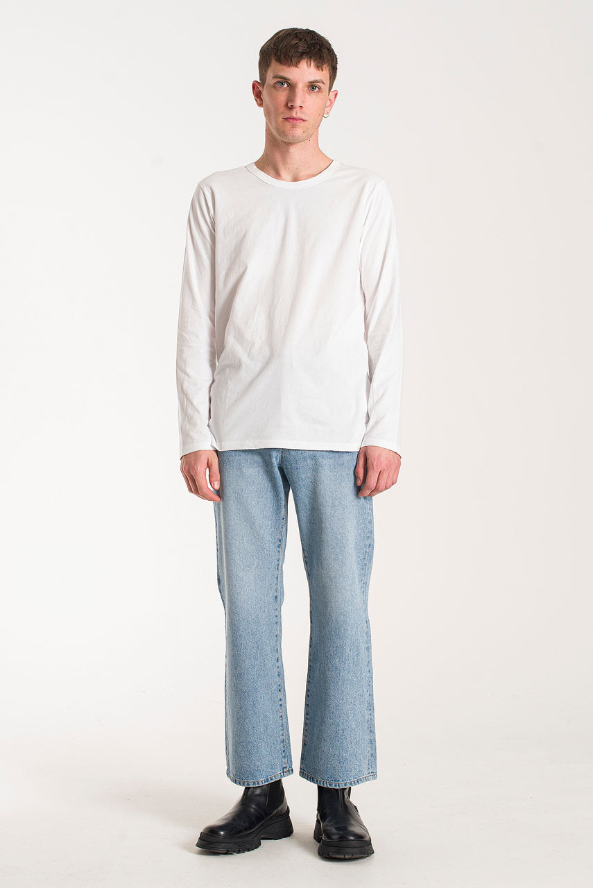 Menswear | Organic Cotton Long Sleeve Tee, White