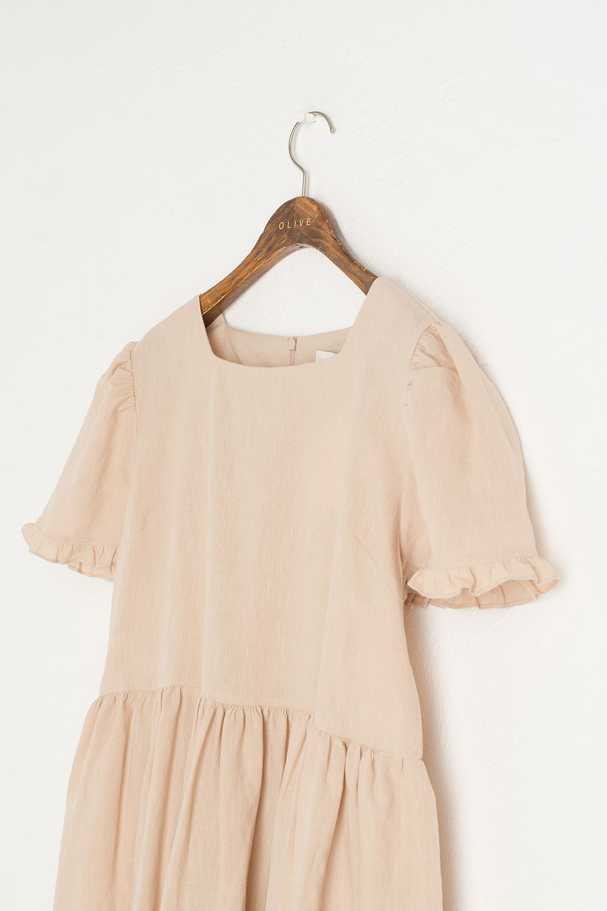 beige babydoll dress