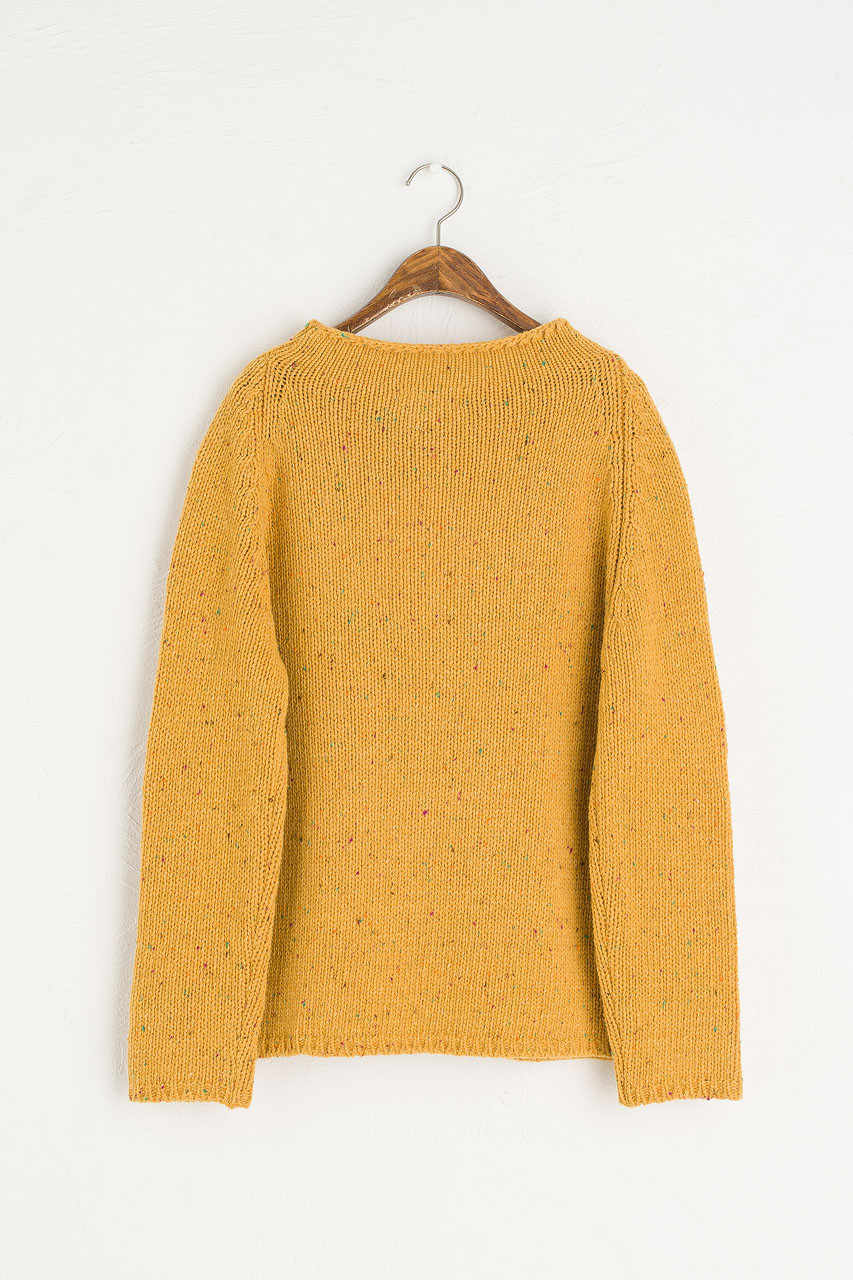 Flecked Fisherman Knit, Mustard