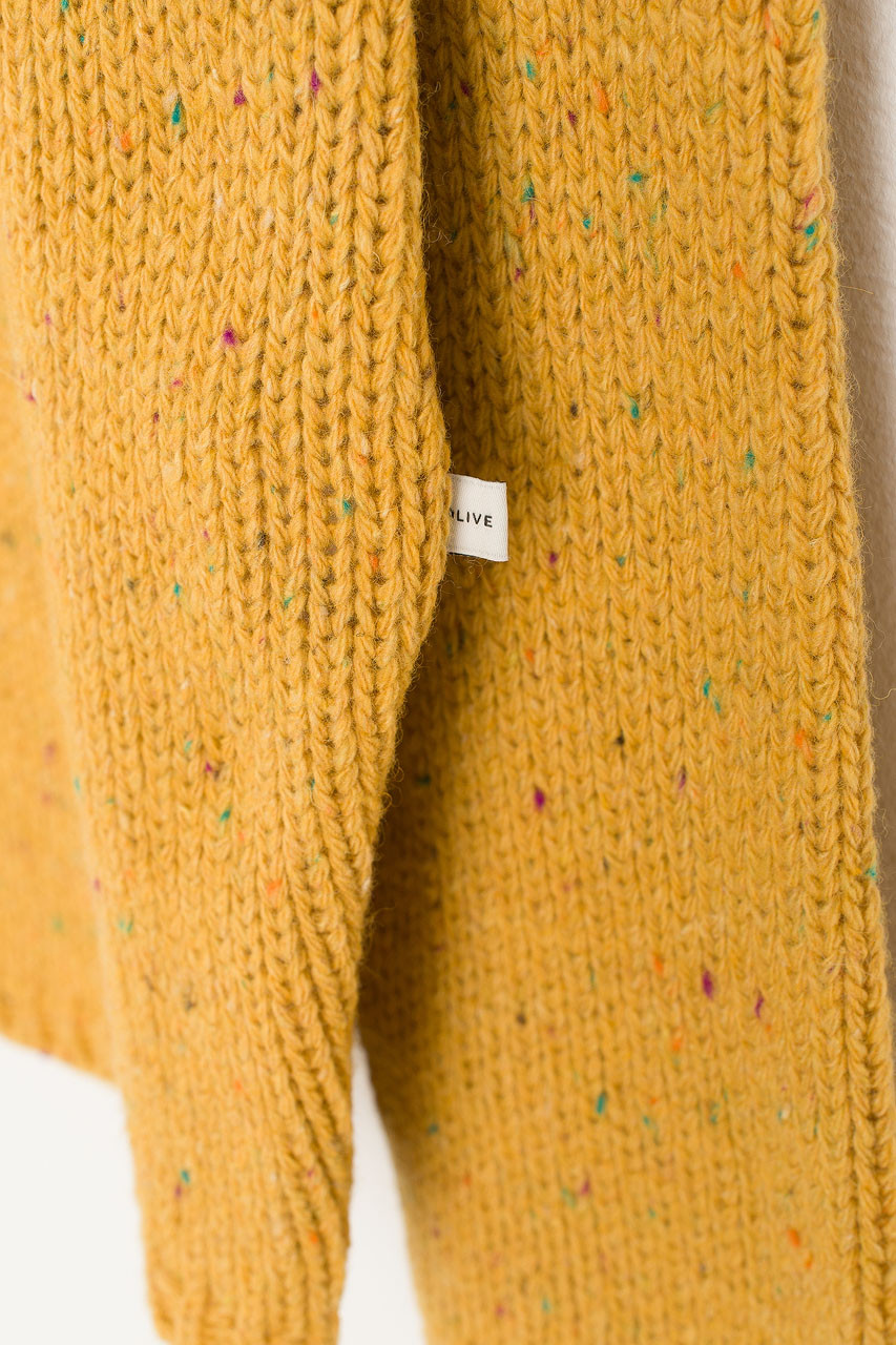 Flecked Fisherman Knit, Mustard