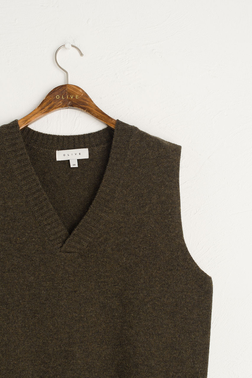 Boyfriend Knit Vest, Moss