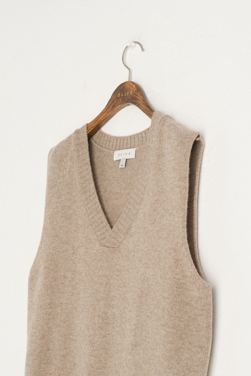 Boyfriend Knit Vest, Oatmeal