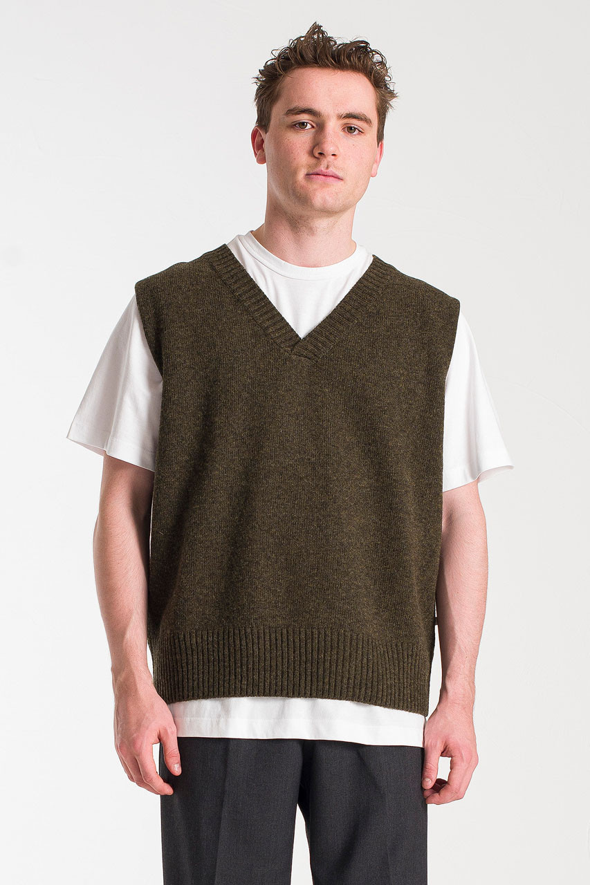 Boyfriend Knit Vest, Moss