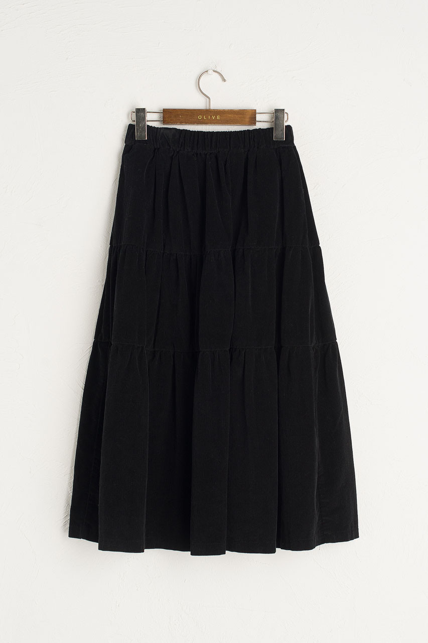 Meard Cord Skirt, Black
