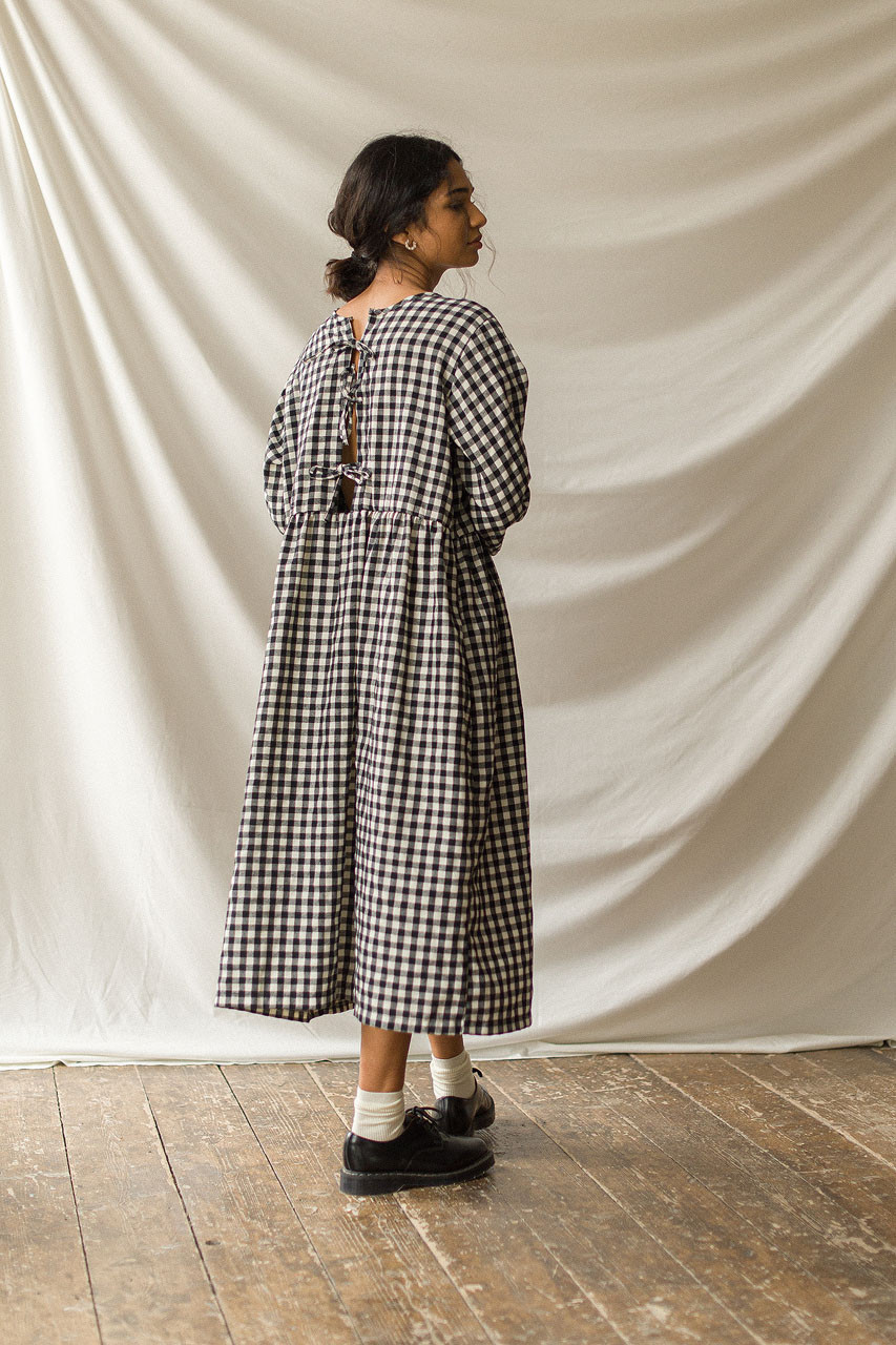 Two Way Noa Gingham Dress, Black