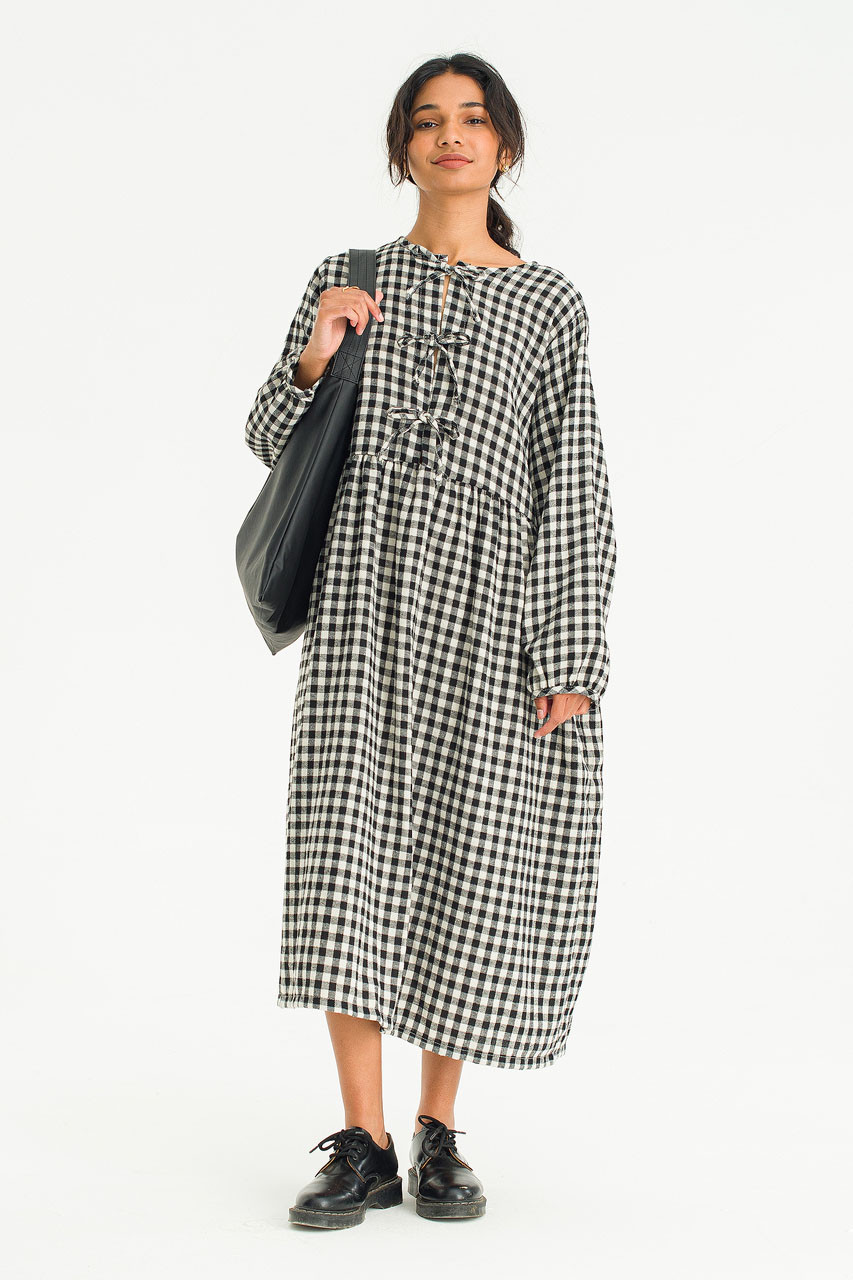 Two Way Noa Gingham Dress, Black