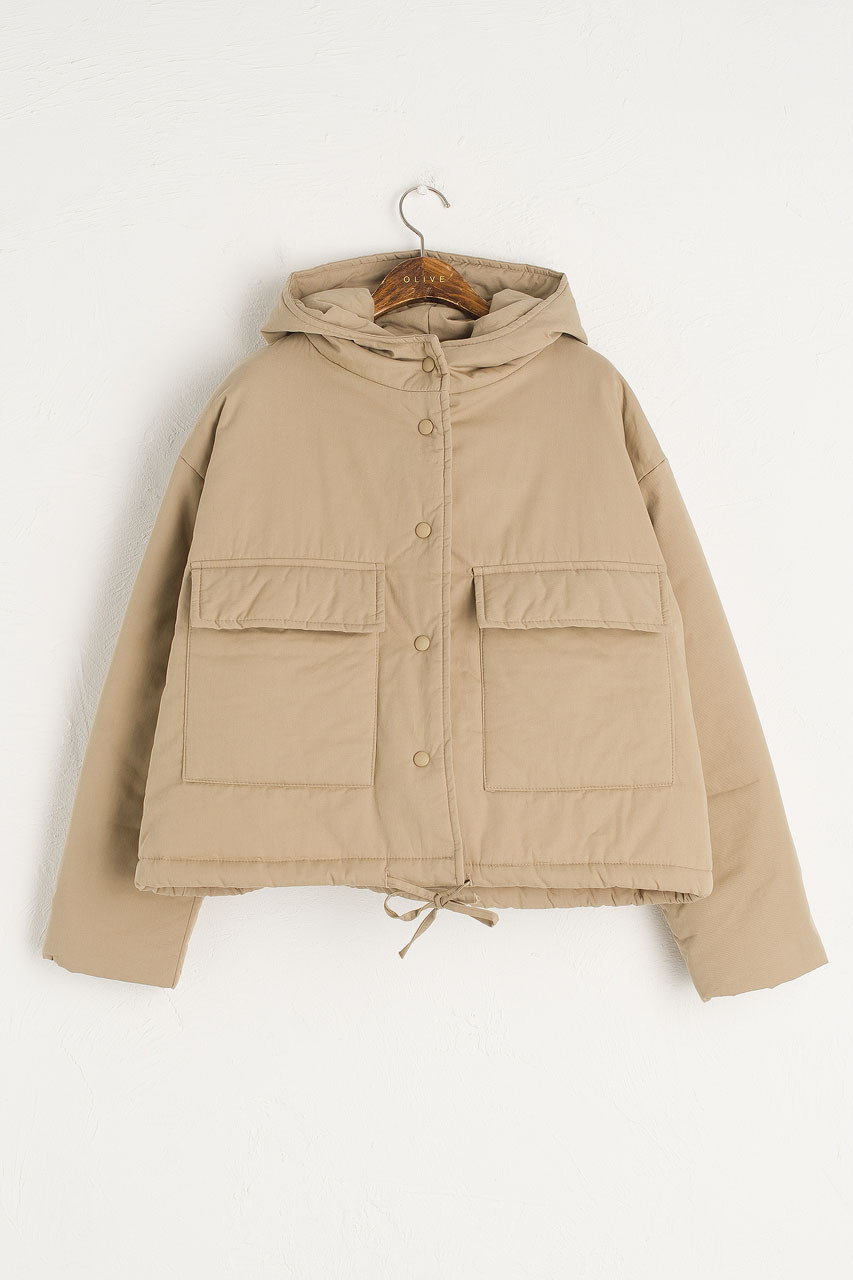 Padded Winter Cotton Jacket, Beige