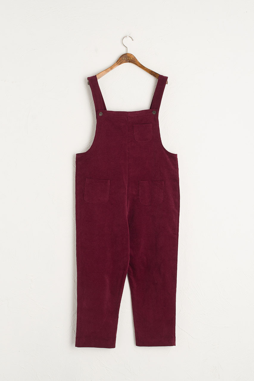 Pocket Point Corduroy Dungarees, Wine