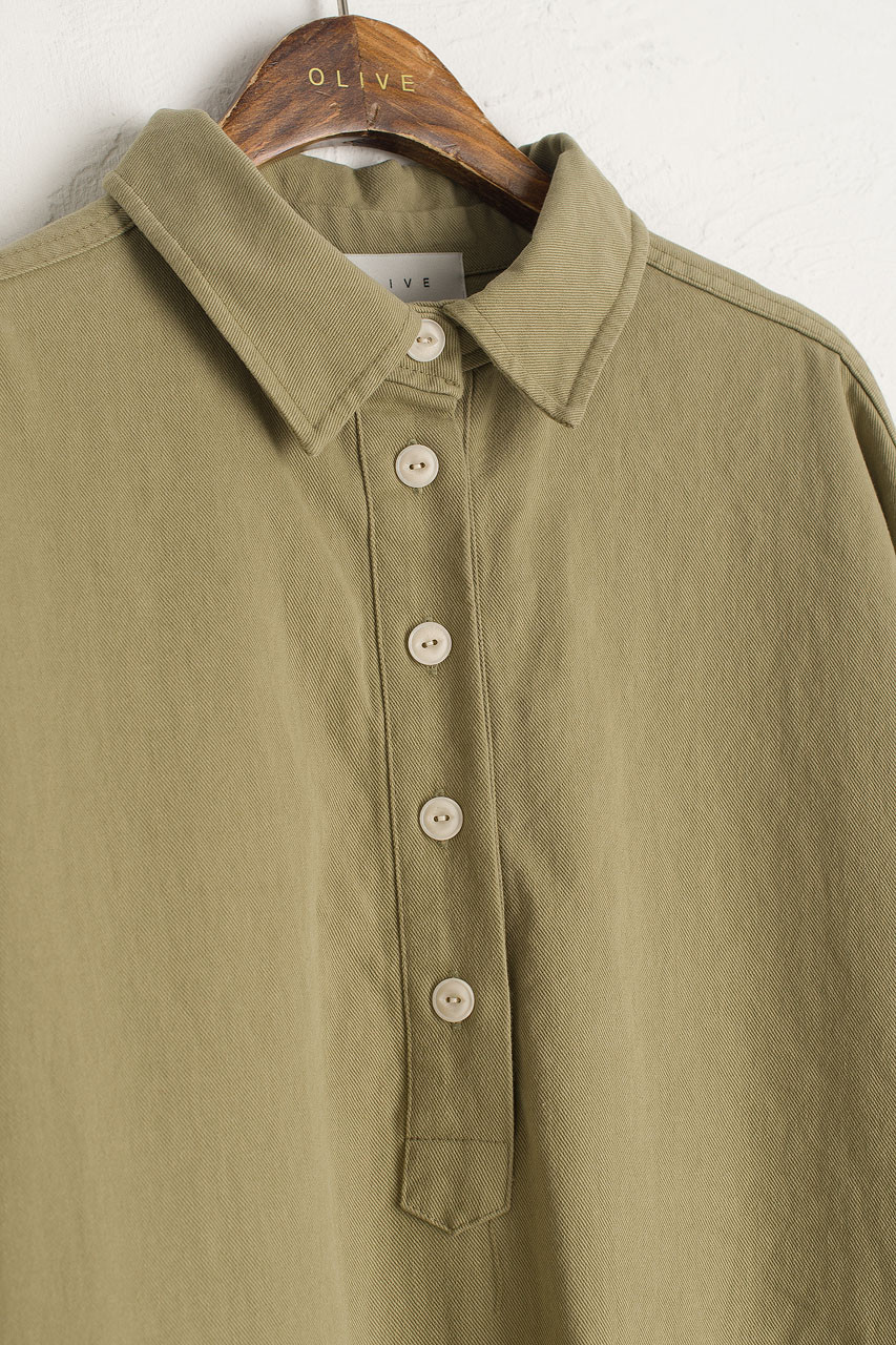 L'Or Waist tuck shirt dress カーキブラウン L'Or Waist tuck shirt dress(khaki brown)