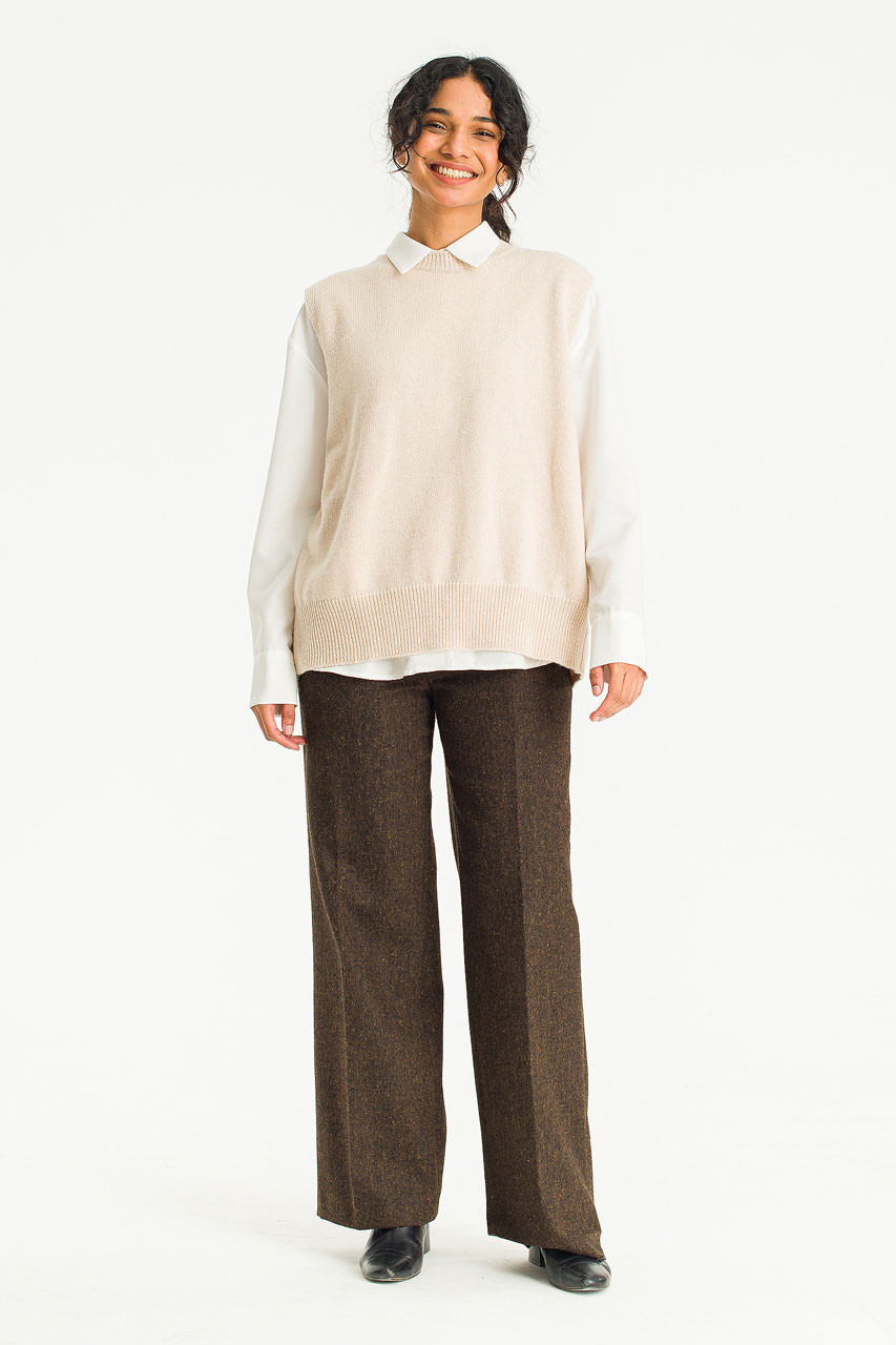 Leah Open Back Knit Vest, Oatmeal