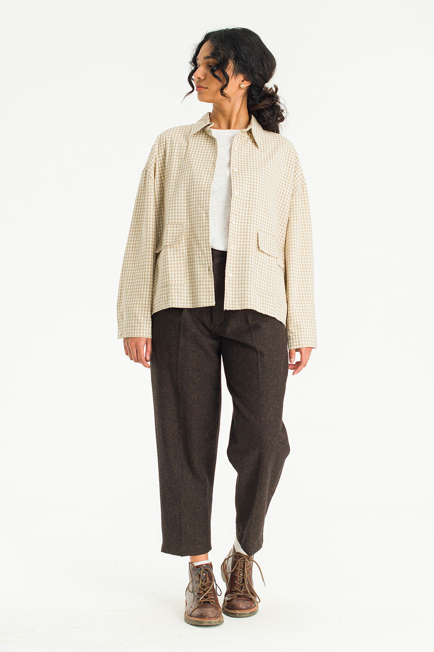 小物 argue SQUARE WOOL STOLE BEIGE GINGHAM argue SQUARE WOOL STOLE BEIGE GINGHAM