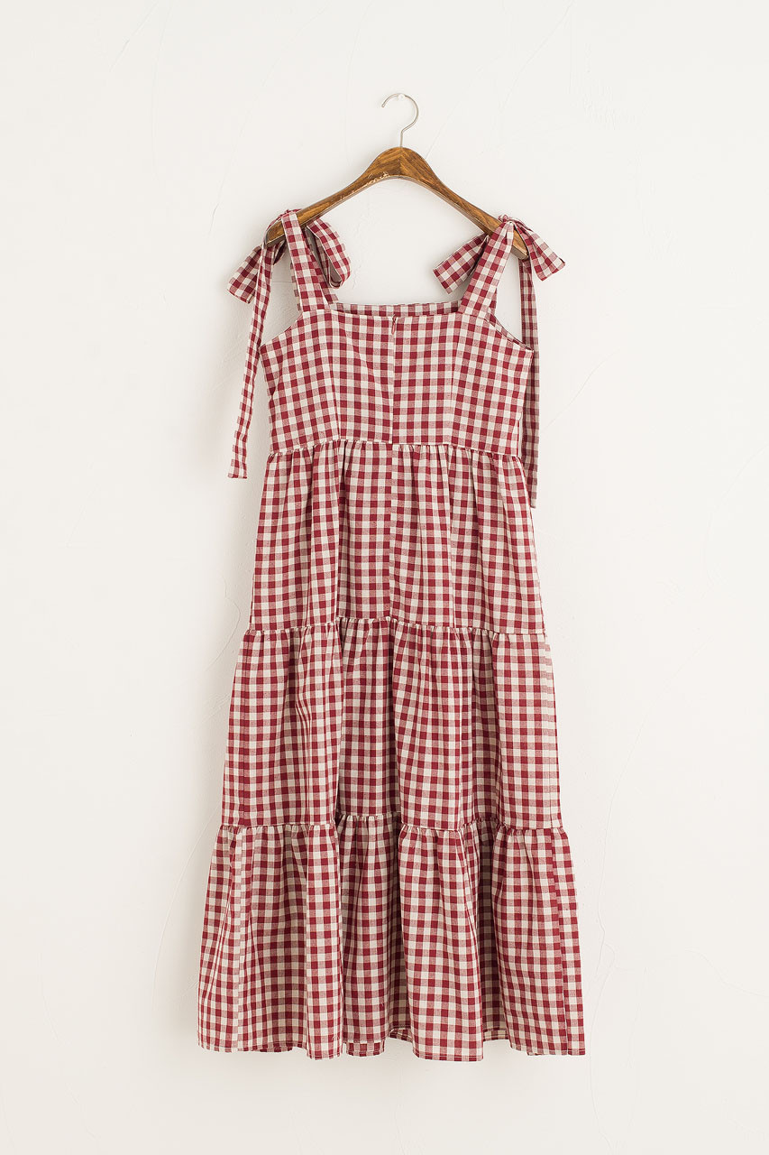 値引き louren stand collar check dress サイズS レディース