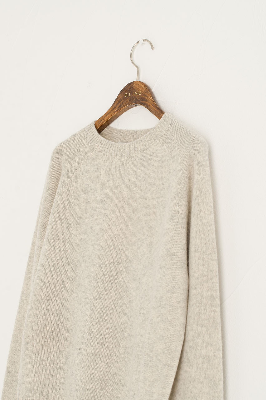 Seamless Raglan Jumper, Light Grey