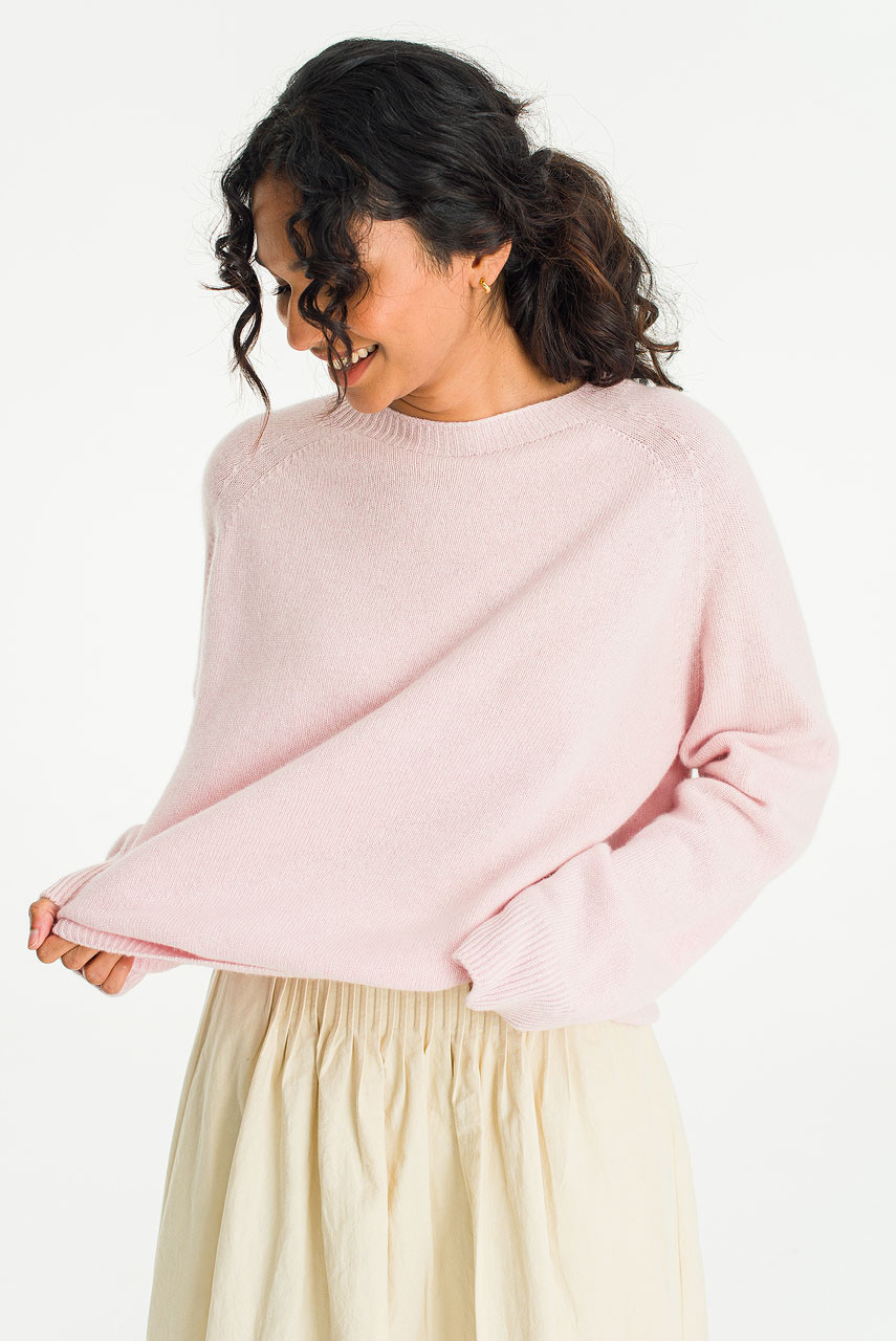 Seamless Raglan Jumper, Light Pink
