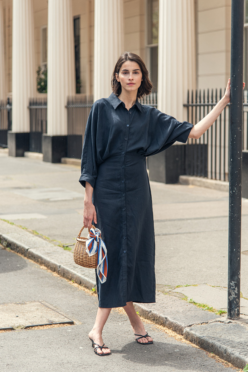 Tusci Shirt Dress, Navy