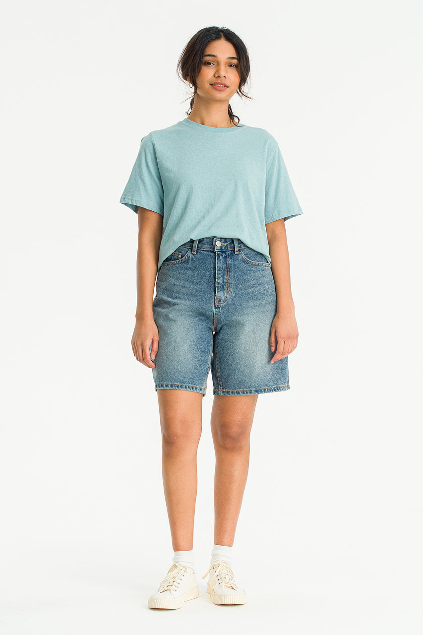 Dana Loose Fit Crop Tee, Washed Blue