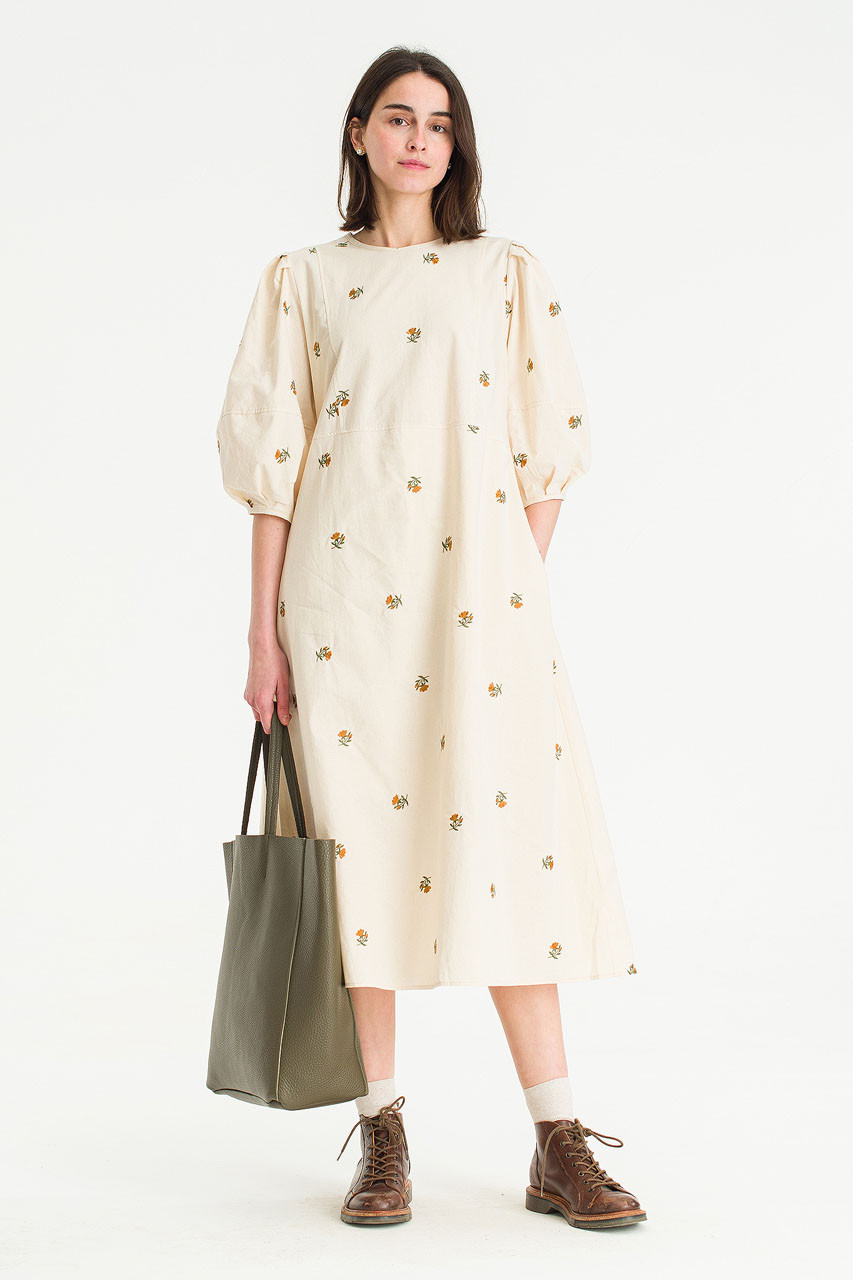 Purton Floral Dress, Ivory