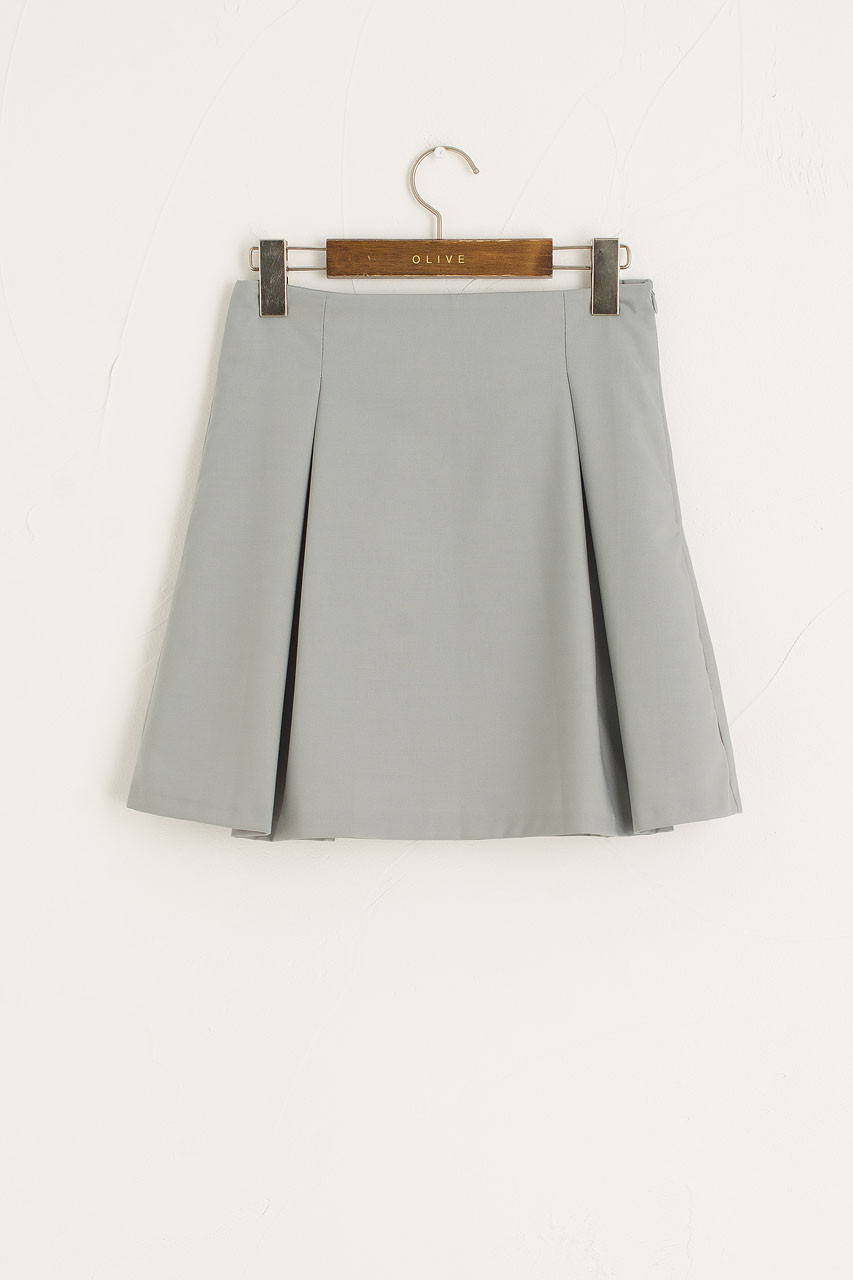 Mone Pleated Mini Skirt, Blue