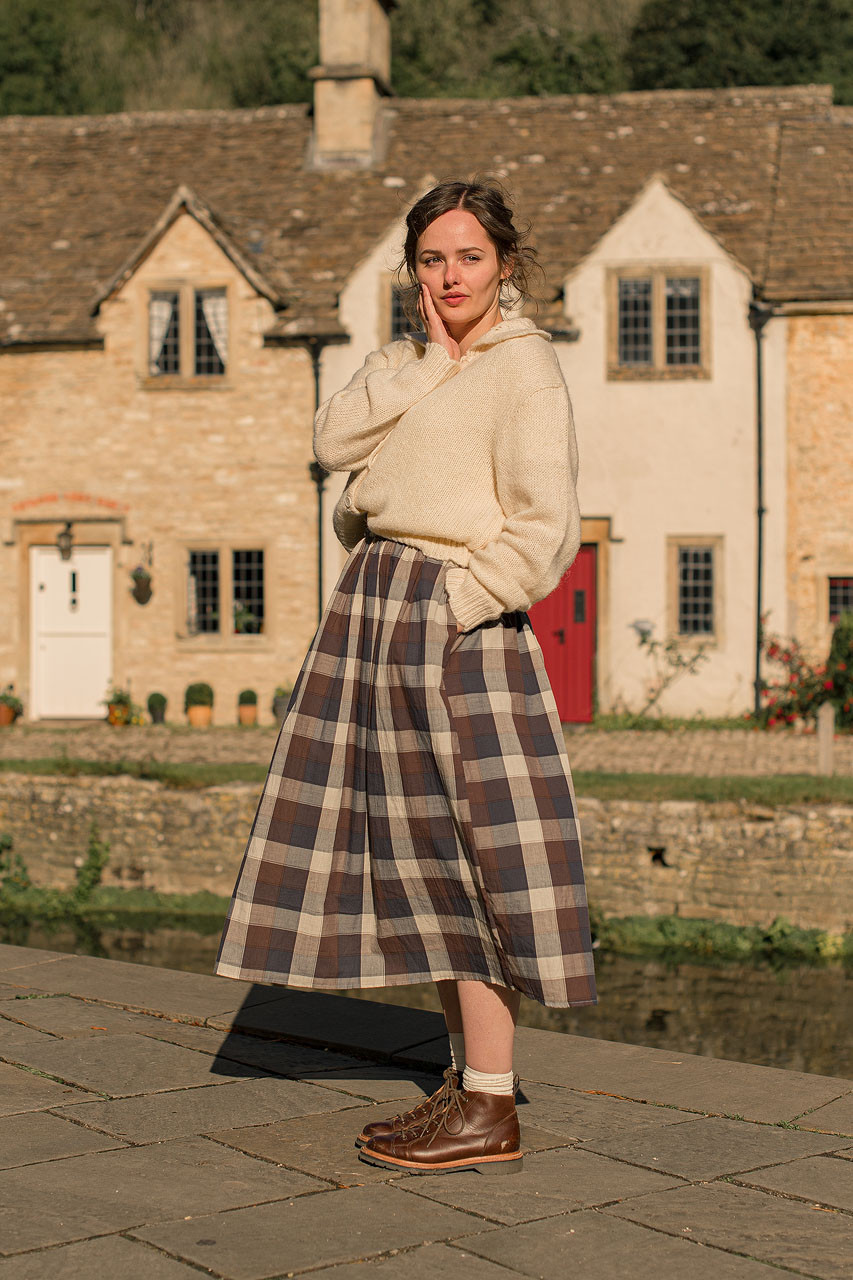 cotton skirt brown