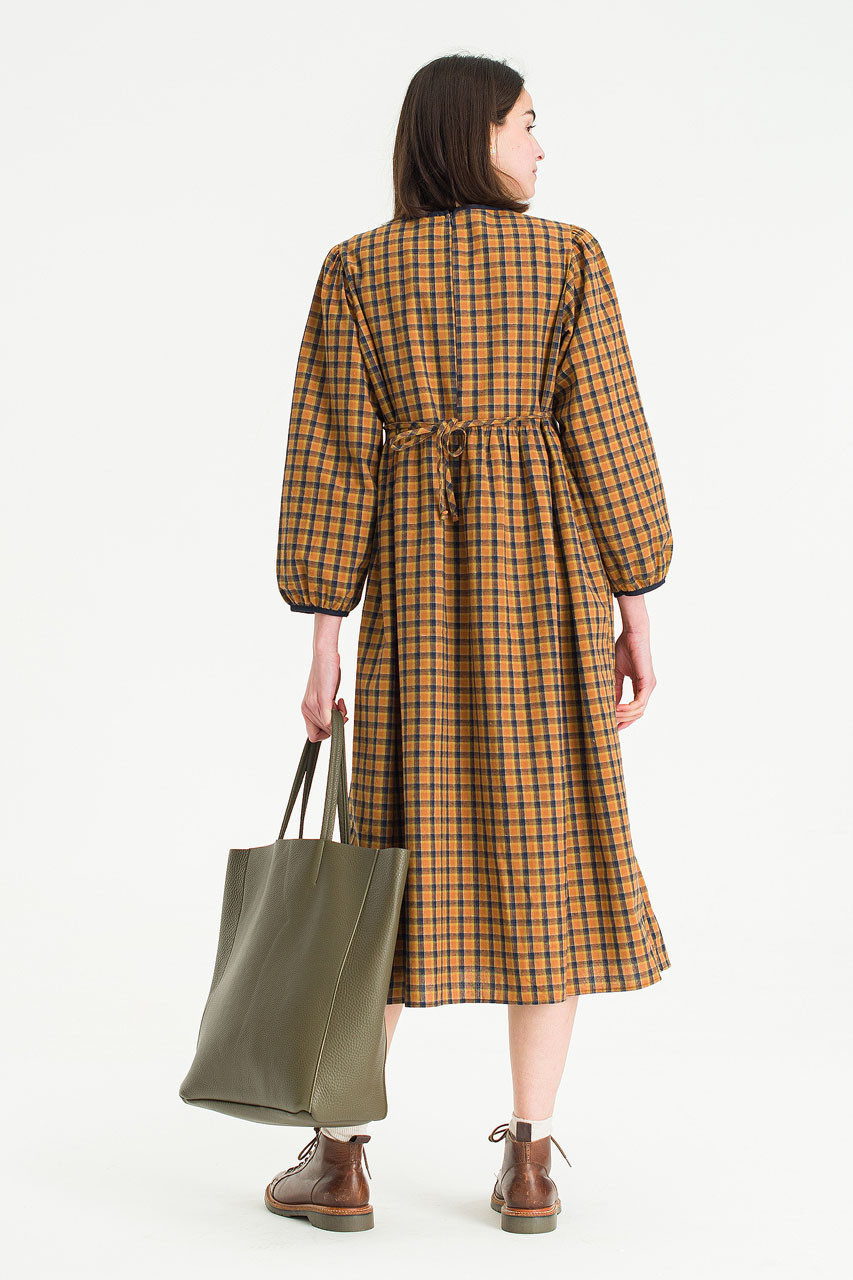 Kaneko Check Dress, Burnt Orange