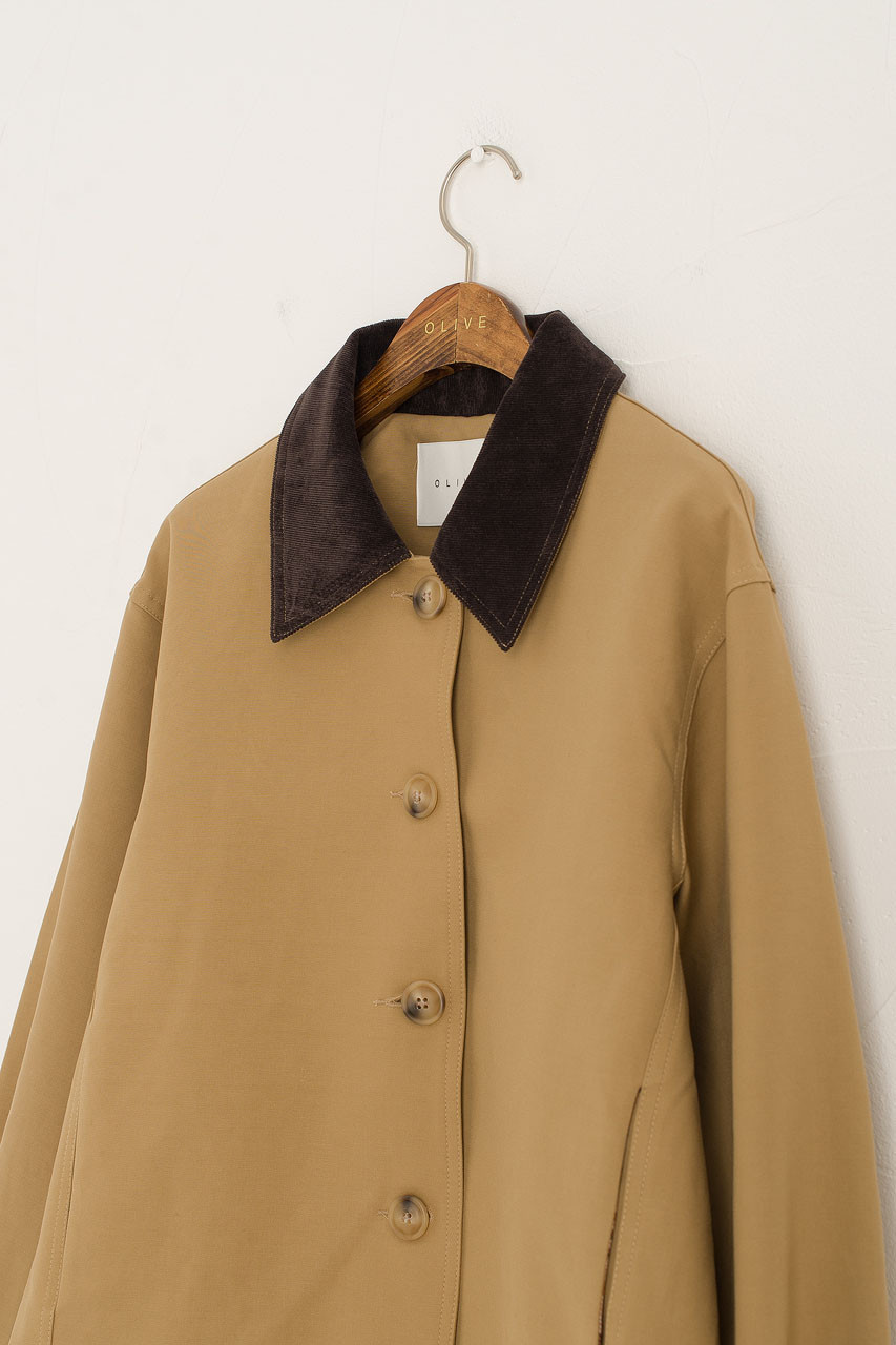 Needlecord Collar Jacket, Beige