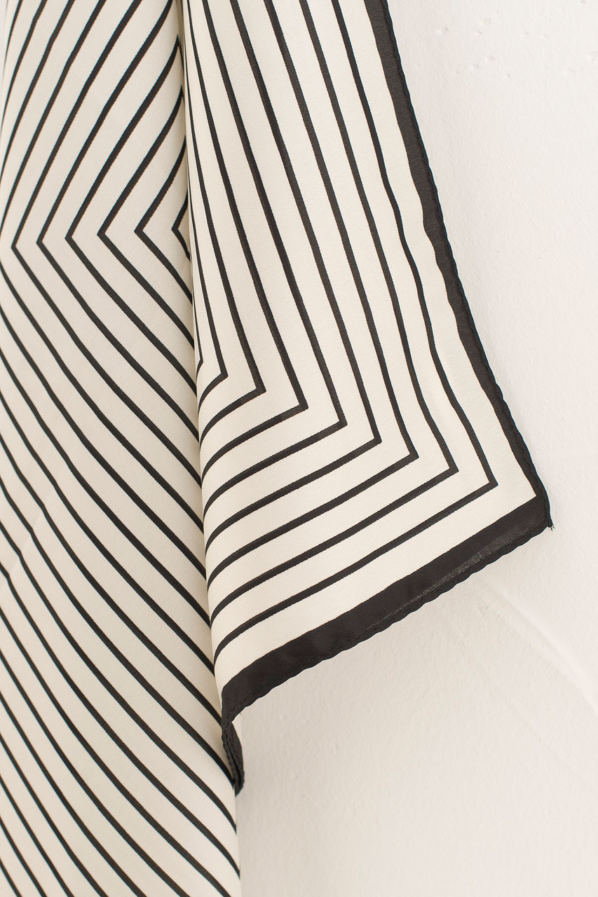 Stripe Print Scarf, Ivory