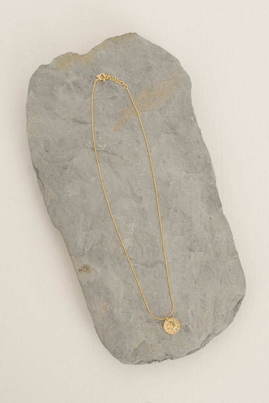 Fossil Pendant Necklace, 14K Gold Plated