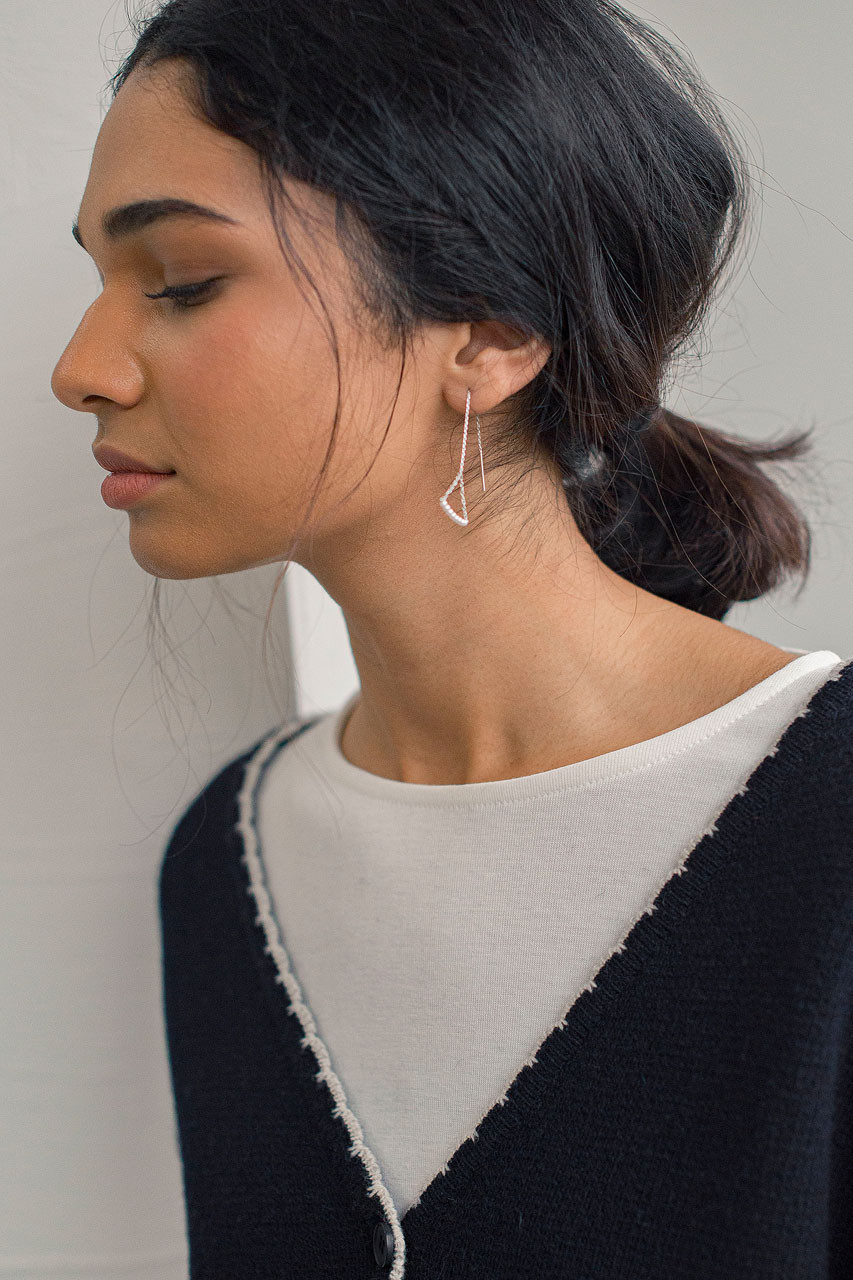 Hammered Silver Round Bar Drop Earrings By Louise Mary |  notonthehighstreet.com