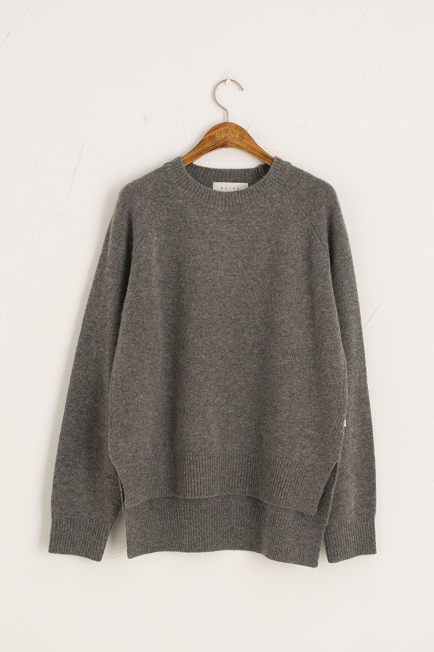 Unbalanced Crew Neck Knit, Topaz