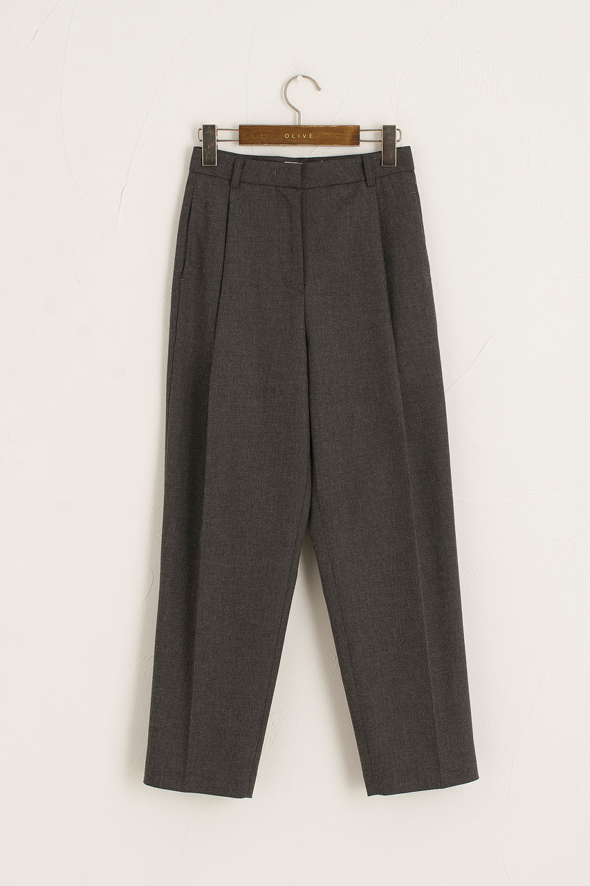 【PORTERNA】Reve Pintuck Trousers 20211118-006-CHARCOAL-