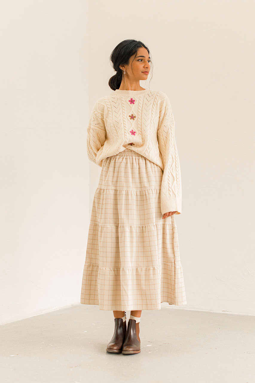 Evie Floral Jumper, Ivory