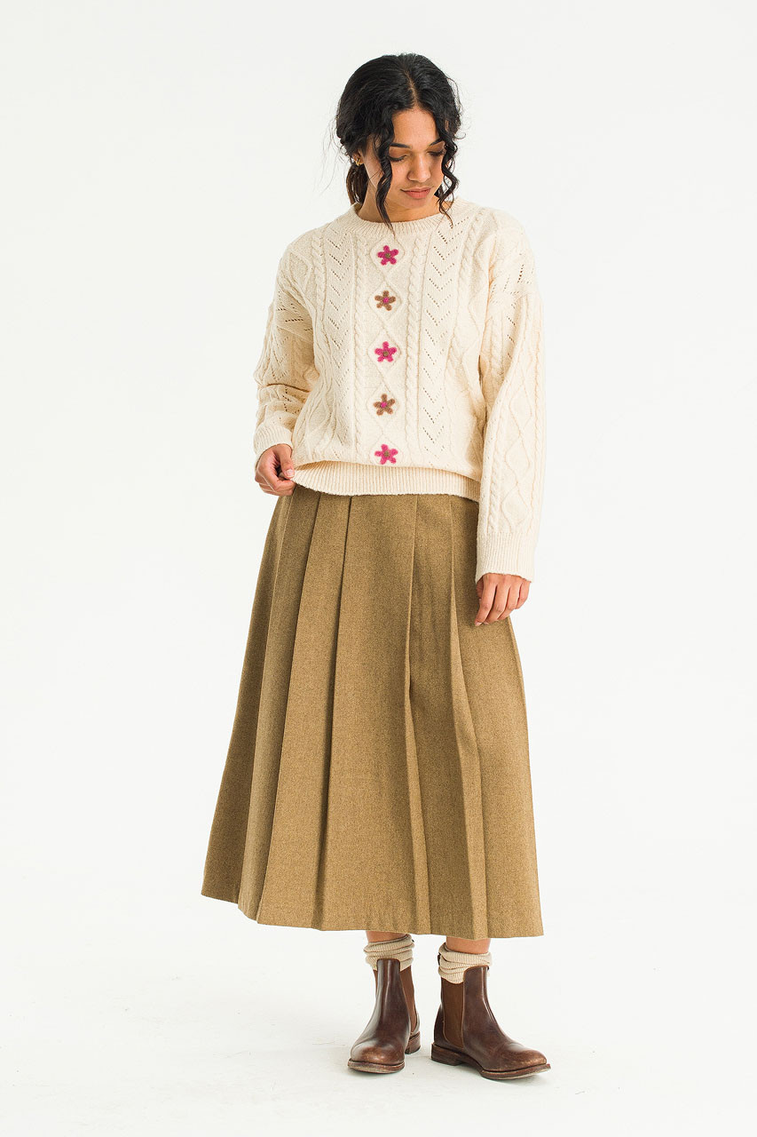 Evie Floral Jumper, Ivory