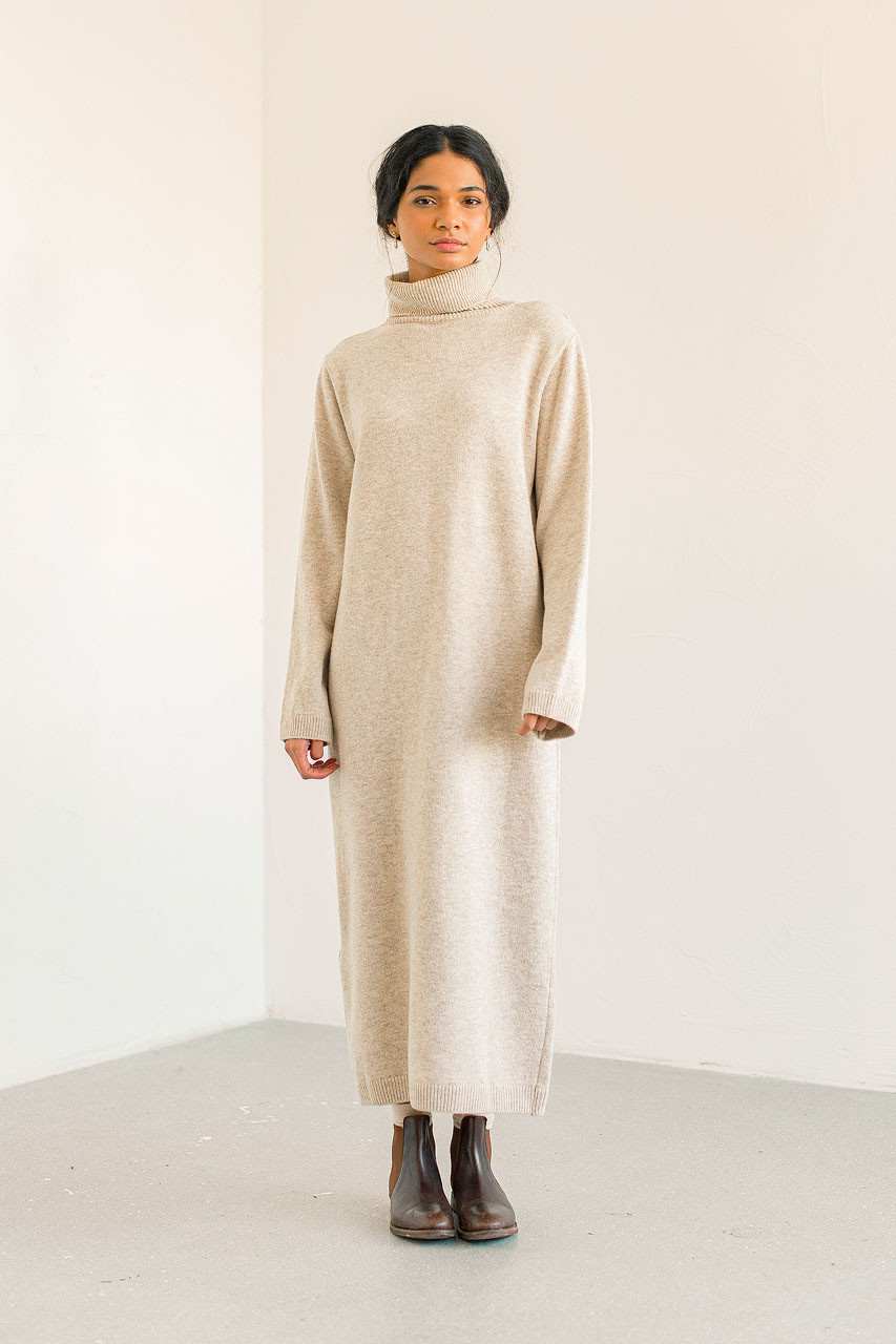 Yui Soft Knit Dress, Beige