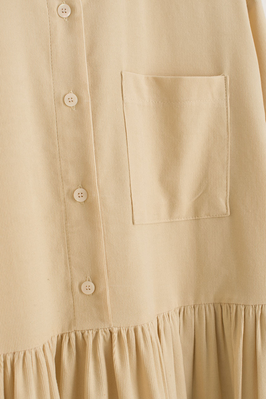 Kanako Long Shirt Dress, Beige