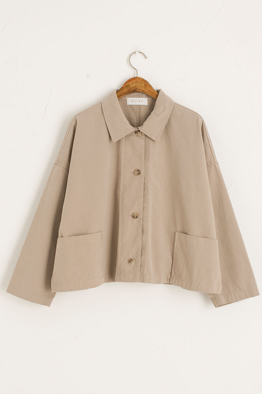 Momo Cotton Hoody Coat, Beige