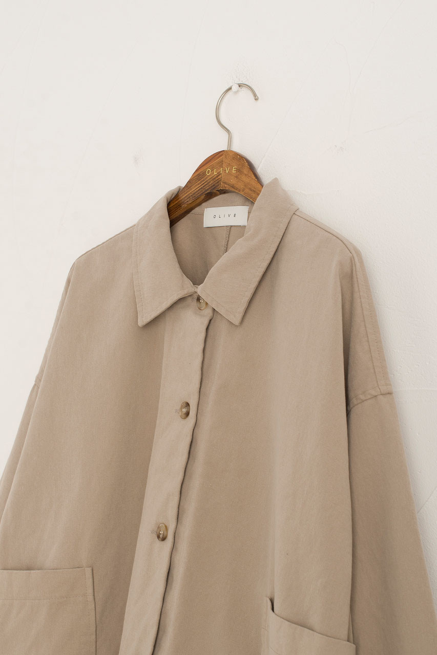 Cotton Workwear Jacket, Beige