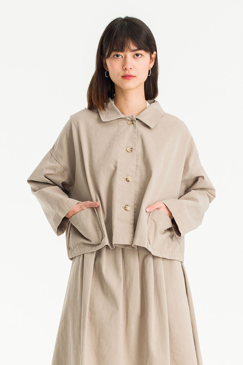simply complicated boxy work jacket Simply Be Khaki Cord Collar