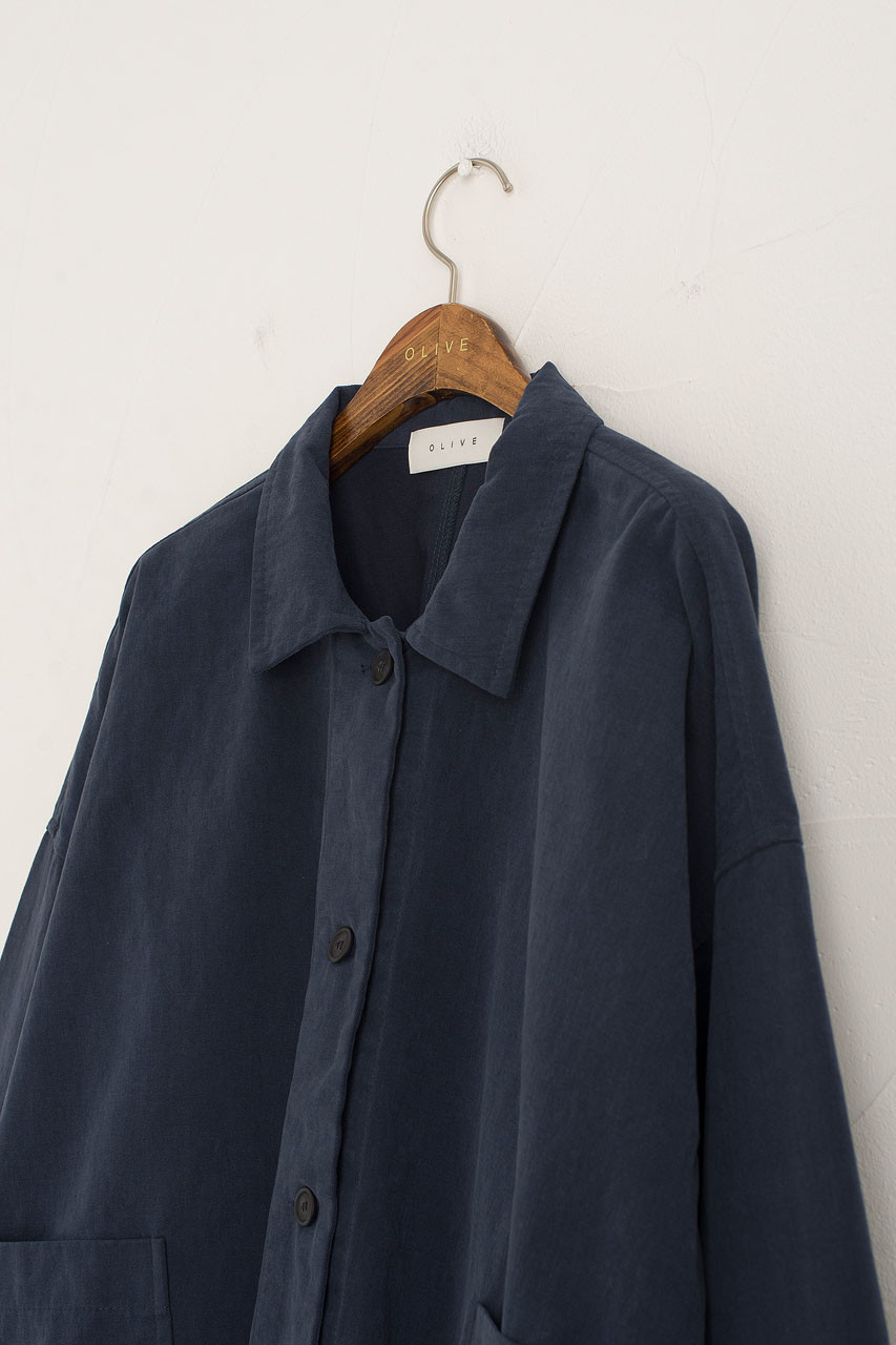 Cotton Workwear Jacket, Navy