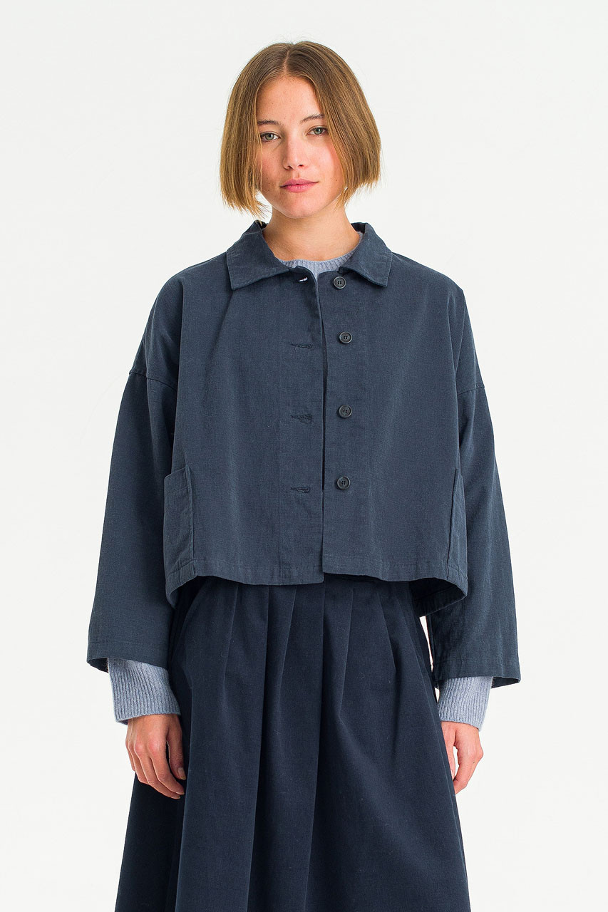 Cotton Workwear Jacket, Navy